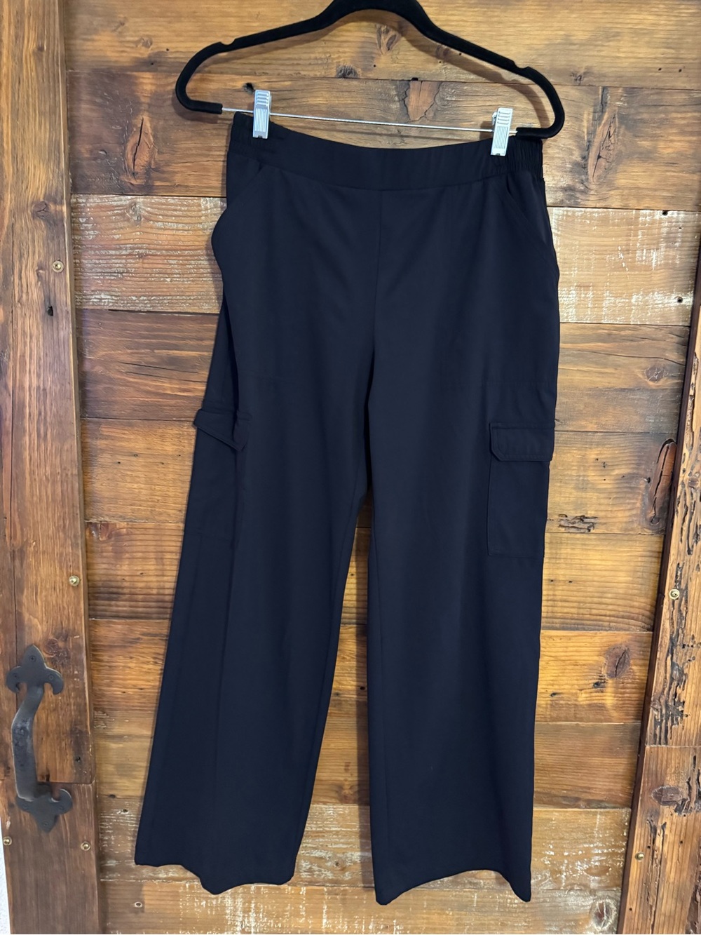 Soma Black Travel Cargo Pants Wide Leg Pull-On Size M